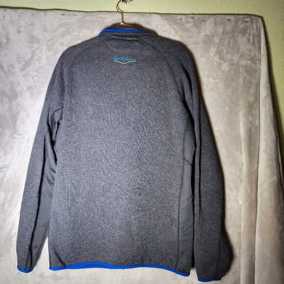 Patagonia Gray Fleece Outdoorsy Sporty Deciphera Jacket L Full-Zip Blue Accents - Picture 2 of 4